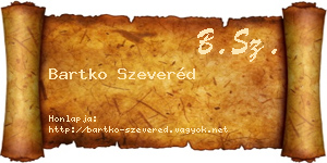 Bartko Szeveréd névjegykártya